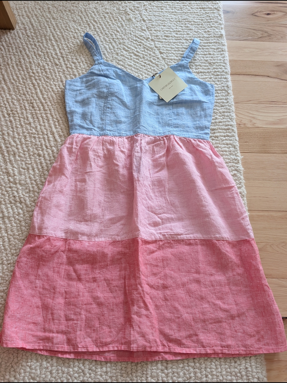 Cynthia Rowley Light Blue Linen Strappy Sundress